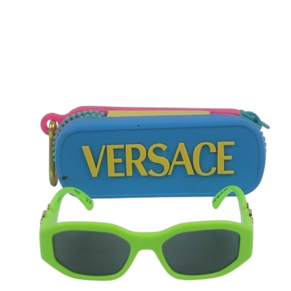 Versace Neon Green Sunglasses with Case – Youth/Teen Size
